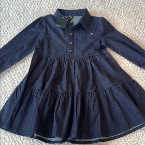 Blue Long-Sleeve Denim Dress